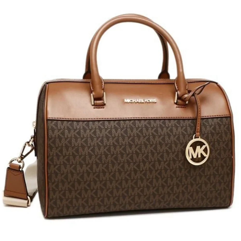 Michael Kors Medium Duffel Travel Satchel - Leather/Coated - Picture 4 of 13